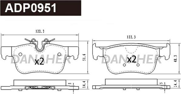 Danaher ADP0951 - Kit de plaquettes de frein, frein à disque cwaw.fr