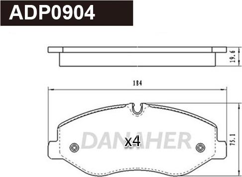 Danaher ADP0904 - Kit de plaquettes de frein, frein à disque cwaw.fr