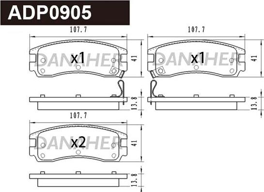 Danaher ADP0905 - Kit de plaquettes de frein, frein à disque cwaw.fr