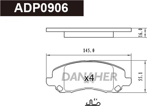 Danaher ADP0906 - Kit de plaquettes de frein, frein à disque cwaw.fr