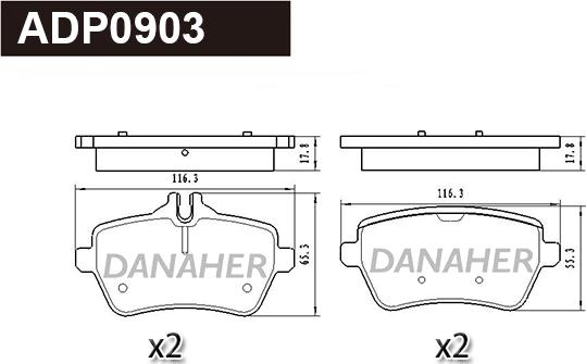 Danaher ADP0903 - Kit de plaquettes de frein, frein à disque cwaw.fr