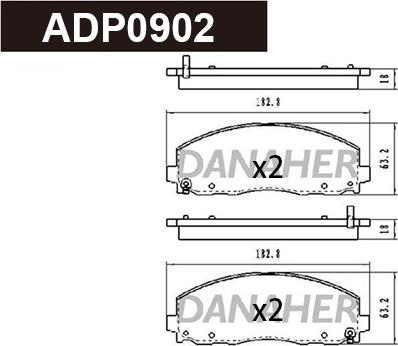 Danaher ADP0902 - Kit de plaquettes de frein, frein à disque cwaw.fr