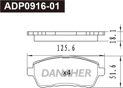 Danaher ADP0916-01 - Kit de plaquettes de frein, frein à disque cwaw.fr