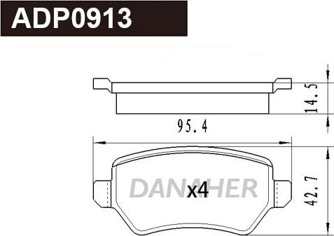 Danaher ADP0913 - Kit de plaquettes de frein, frein à disque cwaw.fr