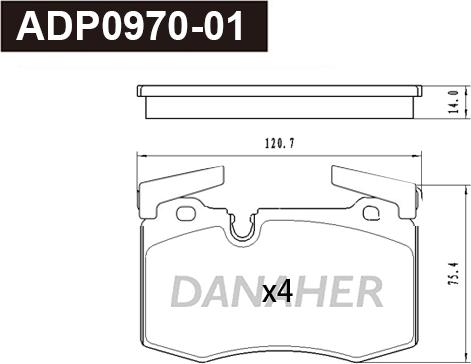 Danaher ADP0970-01 - Kit de plaquettes de frein, frein à disque cwaw.fr