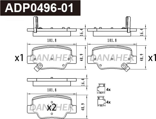 Danaher ADP0496-01 - Kit de plaquettes de frein, frein à disque cwaw.fr