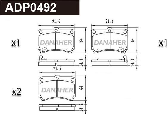 Danaher ADP0492 - Kit de plaquettes de frein, frein à disque cwaw.fr