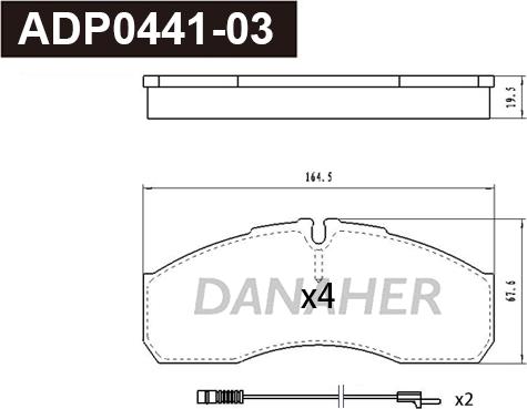 Danaher ADP0441-03 - Kit de plaquettes de frein, frein à disque cwaw.fr