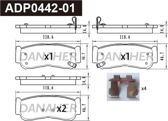 Danaher ADP0442-01 - Kit de plaquettes de frein, frein à disque cwaw.fr