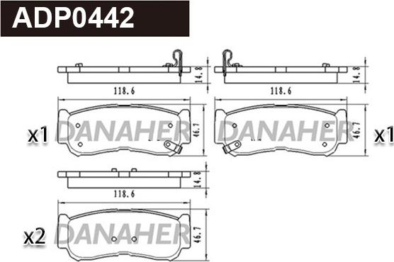 Danaher ADP0442 - Kit de plaquettes de frein, frein à disque cwaw.fr