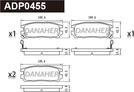 Danaher ADP0455 - Kit de plaquettes de frein, frein à disque cwaw.fr