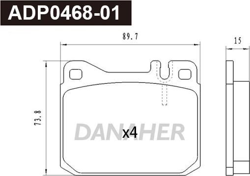 Danaher ADP0468-01 - Kit de plaquettes de frein, frein à disque cwaw.fr