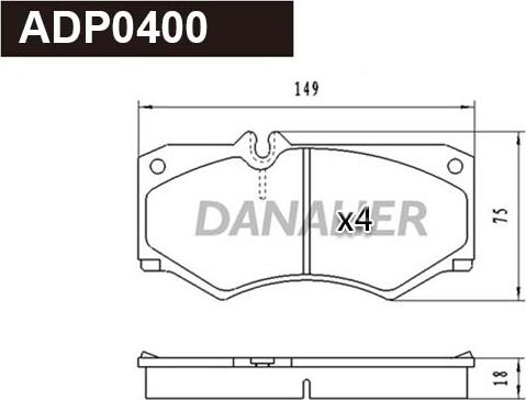 Danaher ADP0400 - Kit de plaquettes de frein, frein à disque cwaw.fr