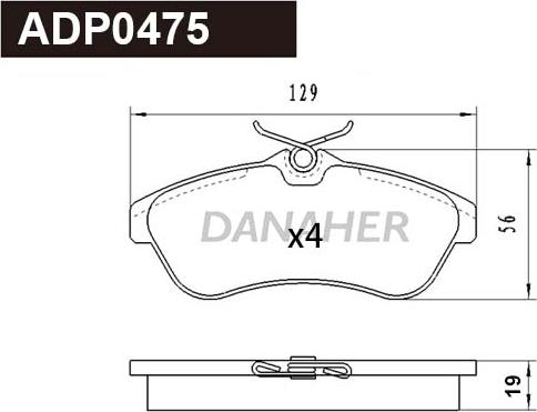 Danaher ADP0475 - Kit de plaquettes de frein, frein à disque cwaw.fr