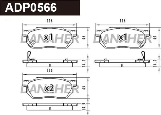 Danaher ADP0566 - Kit de plaquettes de frein, frein à disque cwaw.fr