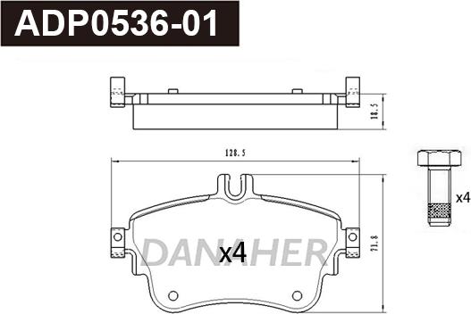 Danaher ADP0536-01 - Kit de plaquettes de frein, frein à disque cwaw.fr