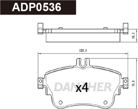 Danaher ADP0536 - Kit de plaquettes de frein, frein à disque cwaw.fr