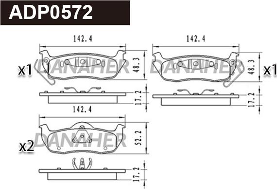 Danaher ADP0572 - Kit de plaquettes de frein, frein à disque cwaw.fr