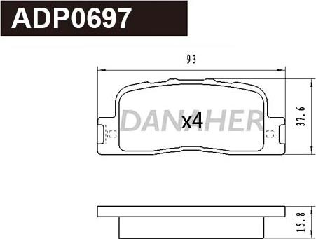 Danaher ADP0697 - Kit de plaquettes de frein, frein à disque cwaw.fr