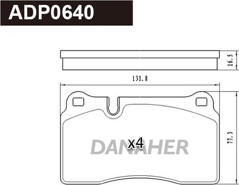 Danaher ADP0640 - Kit de plaquettes de frein, frein à disque cwaw.fr