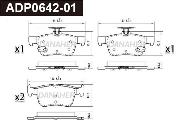 Danaher ADP0642-01 - Kit de plaquettes de frein, frein à disque cwaw.fr