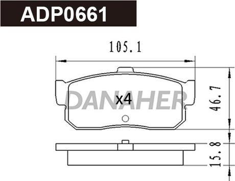 Danaher ADP0661 - Kit de plaquettes de frein, frein à disque cwaw.fr