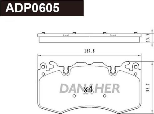 Danaher ADP0605 - Kit de plaquettes de frein, frein à disque cwaw.fr