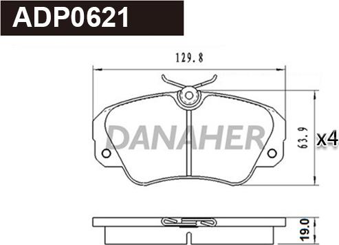 Danaher ADP0621 - Kit de plaquettes de frein, frein à disque cwaw.fr