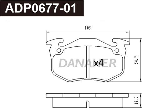 Danaher ADP0677-01 - Kit de plaquettes de frein, frein à disque cwaw.fr