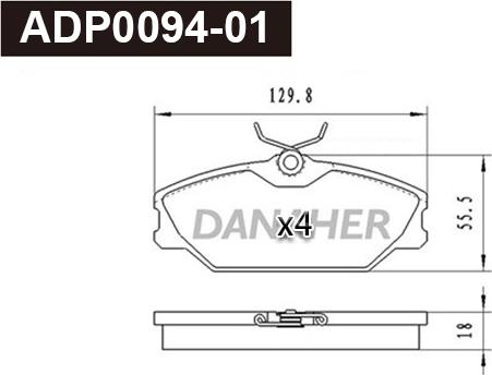 Danaher ADP0094-01 - Kit de plaquettes de frein, frein à disque cwaw.fr