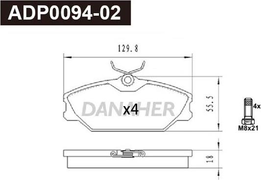 Danaher ADP0094-02 - Kit de plaquettes de frein, frein à disque cwaw.fr