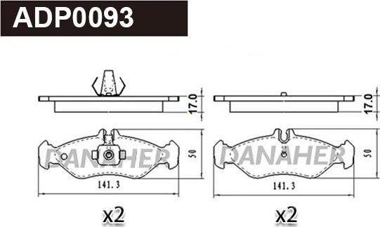 Danaher ADP0093 - Kit de plaquettes de frein, frein à disque cwaw.fr