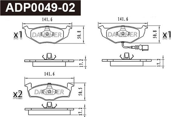 Danaher ADP0049-02 - Kit de plaquettes de frein, frein à disque cwaw.fr