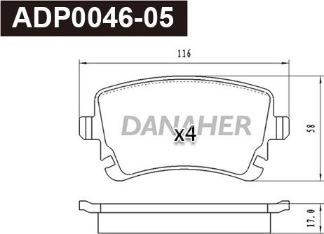 Danaher ADP0046-05 - Kit de plaquettes de frein, frein à disque cwaw.fr