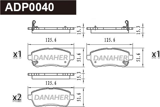 Danaher ADP0040 - Kit de plaquettes de frein, frein à disque cwaw.fr