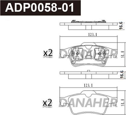 Danaher ADP0058-01 - Kit de plaquettes de frein, frein à disque cwaw.fr