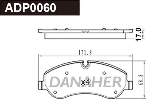 Danaher ADP0060 - Kit de plaquettes de frein, frein à disque cwaw.fr