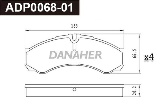 Danaher ADP0068-01 - Kit de plaquettes de frein, frein à disque cwaw.fr