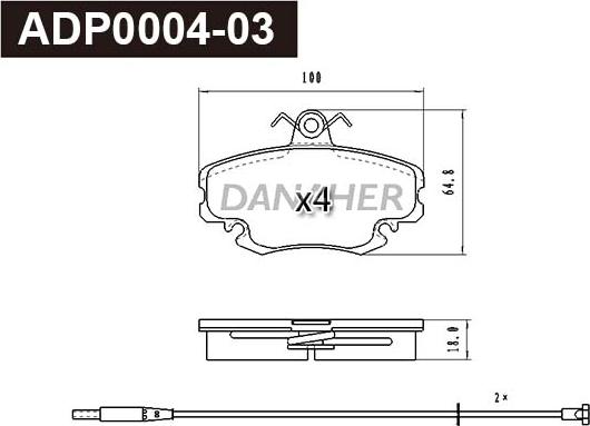 Danaher ADP0004-03 - Kit de plaquettes de frein, frein à disque cwaw.fr