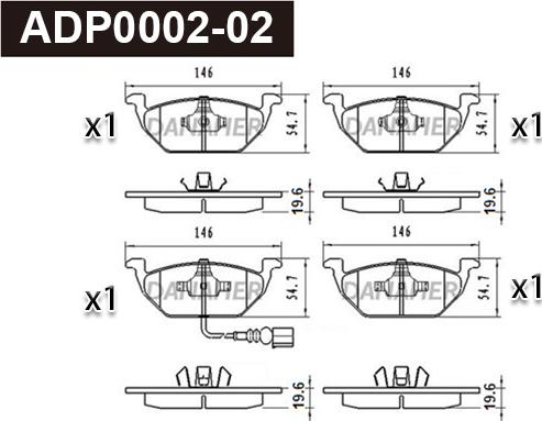 Danaher ADP0002-02 - Kit de plaquettes de frein, frein à disque cwaw.fr