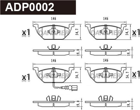 Danaher ADP0002 - Kit de plaquettes de frein, frein à disque cwaw.fr