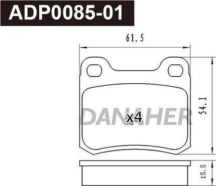 Danaher ADP0085-01 - Kit de plaquettes de frein, frein à disque cwaw.fr