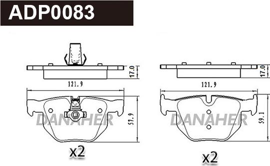 Danaher ADP0083 - Kit de plaquettes de frein, frein à disque cwaw.fr