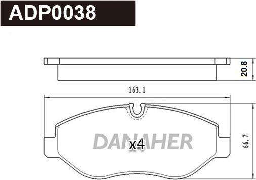 Danaher ADP0038 - Kit de plaquettes de frein, frein à disque cwaw.fr