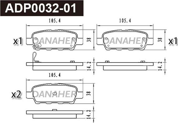 Danaher ADP0032-01 - Kit de plaquettes de frein, frein à disque cwaw.fr