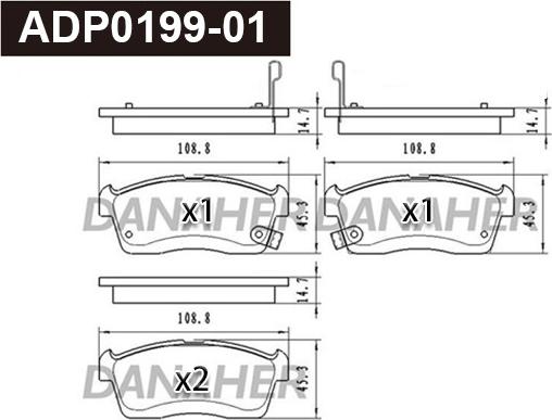 Danaher ADP0199-01 - Kit de plaquettes de frein, frein à disque cwaw.fr