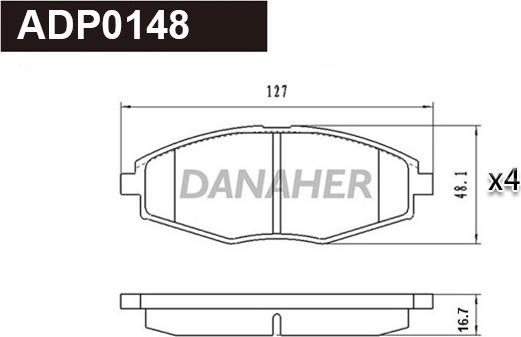 Danaher ADP0148 - Kit de plaquettes de frein, frein à disque cwaw.fr