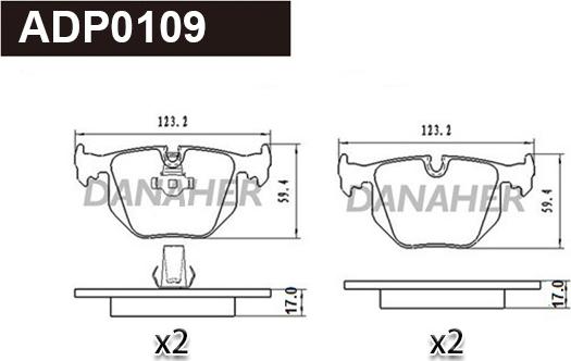 Danaher ADP0109 - Kit de plaquettes de frein, frein à disque cwaw.fr