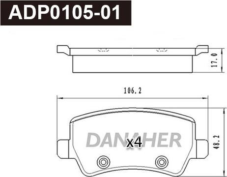 Danaher ADP0105-01 - Kit de plaquettes de frein, frein à disque cwaw.fr