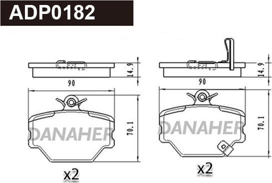 Danaher ADP0182 - Kit de plaquettes de frein, frein à disque cwaw.fr